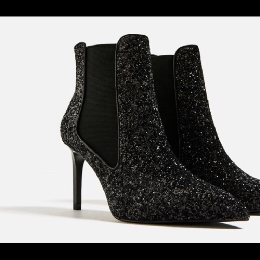 Zara sparkly heeled boots
